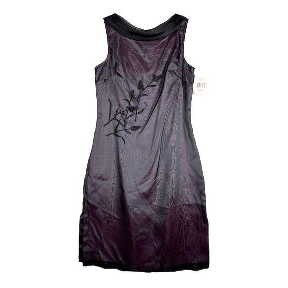 Rampage Dresses & Skirts - Rampage Dress Women 6 Purple  Embroidered Mesh Satin Mini 90s Y2K Vintage Witchy